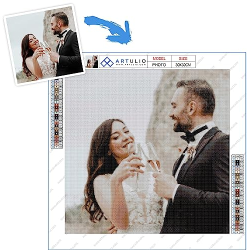 ARTULIO Diamond Painting Personnalisé - 60x40 cm – Diamant Painting Personnaliser Photo, Tableau Perle Diamant Personnalisé Avec Photo