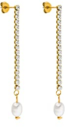 PURELEI® Shimmering Pearl Ohrringe (Gold) – Damenohrringe aus langlebigem Edelstahl – Wasserfeste Ohrringe Damen – 48mm Durchmesser – Modeschmuck für deinen individuellen Look