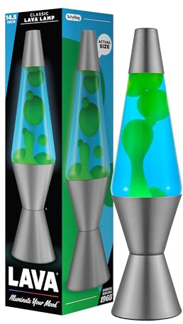 Lava Lampe – 35,8 cm (14,5 Zoll) Deep Ocean – The Original Motion Light – Gelb/Grün Wachs und Blau – Artikel #2634 (Amazon Exklusiv)