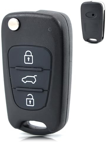 Betterher 3-Tasten Autoschlüssel Hülle Gehäuse der Fernbedienung Kompatibel Hyundai Schlüsselhülle mit Messer Auto Schlüssel kompatibel für Hyundai i10 i20 ix20 i30 ix35 & Kia Ceed Soul Sportage Venga