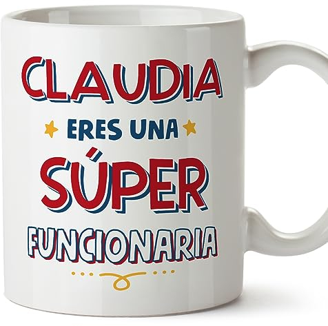 MUGFFINS Tazas Personalizadas para FUNCIONARIA mujer - En Español - Eres Súper - 11 oz / 330 ml - Regalo Personalizable original y divertido