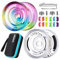 MAGICYOYO Responsive Yoyo 2er-Pack, Dual Purpose Yoyo für Kinder Anfänger/Fortgeschrittene, K2 Crystal Tricolour + Clear, Tricks Yoyo mit Unresponsive Bearing, 12 Yoyo Schnüre, Yo-yo Tasche