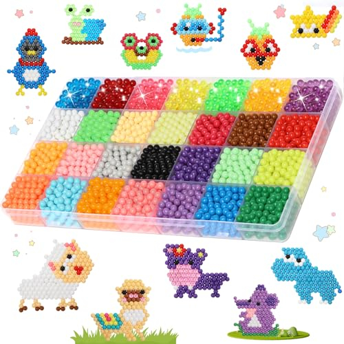 Wasser Beads Nachfüllpack Wasserperlen Nachfüllset für Kinder Sprühperlen Bastelset einfach mit Wasser ab 3 Jahren 28 Colors 3200 Perlen