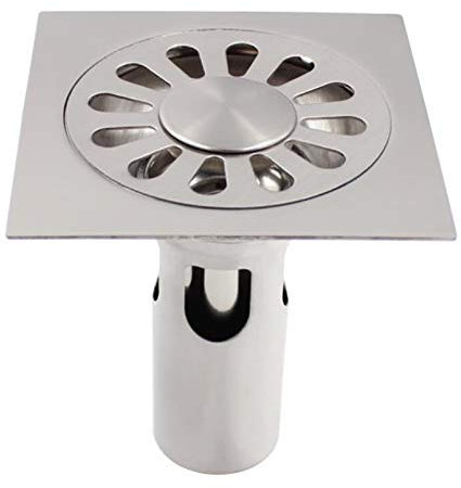 CSSHNL 12 * 12cm 304 Stainless Steel Square Deep Water Deodorant Self-sealing Floor Drain Washing Machine Drainage Dual-use Floor Drain Bathroom Sink Drain