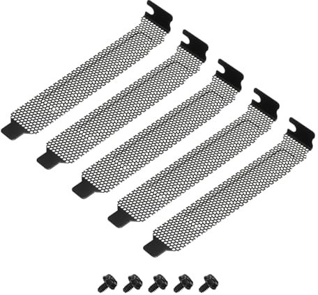 sourcing map 5PCS PCI Slot Cover Dust Filter, Blanking Plate Ventilation Deflector Bracket Expansion with 5 Screw for Computer Cases