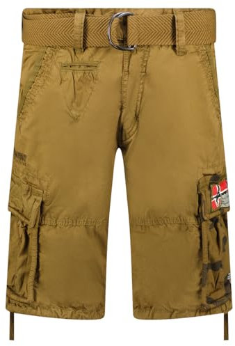 Geographical Norway pasteque Men Bermuda Homme Casual Coton - Short Hommes Sport Cargo - Shorts Bermudas Court A Ceinture Coupe Normale - Homme Printemps Été (Kaki S)