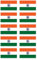 Aufkleber: 50x30 mm, 10 Stück - Flagge - Indien - IN - für Auto, Koffer, Laptop und mehr
