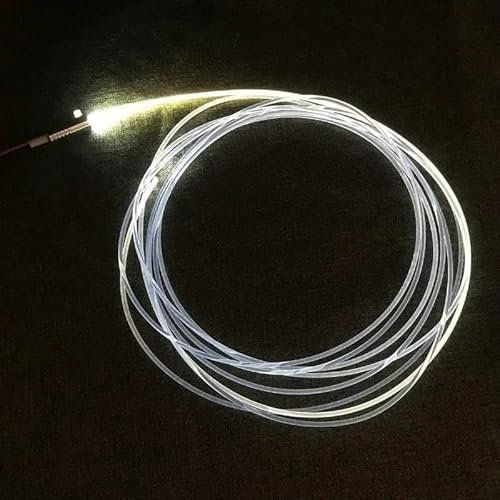 2M 3mm (diamètre) câble Optique Bande d'éclairage latéral Mini 12V 3W illuminateur LED en aluminium Source de lumière Moteur Maison Voiture atmosphère Bricolage(Warm White)