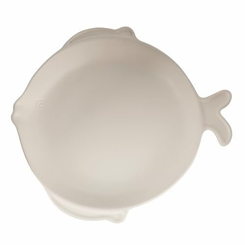 Villa d'Este Home Tivoli Plato llano individual de cerámica, diámetro de 26 cm, estilo costero, blanco, Kos