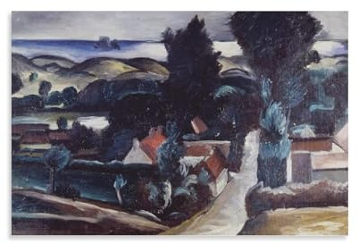 KOOHTAA André Derain Paysage De Camiers (Pas-de-Calais), Kunstposter, Gemälde, Leinwand, Poster, Wandkunst, Bilddrucke, hängende Foto-Dekoration, Heimposter, Kunstwerke, 50 x 75 cm