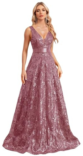 Ärmelloses langes formelles A-Linien-Ballkleid für Damen mit Glitzer-Pailletten, bodenlanges Abendkleid für Ankerfrauen