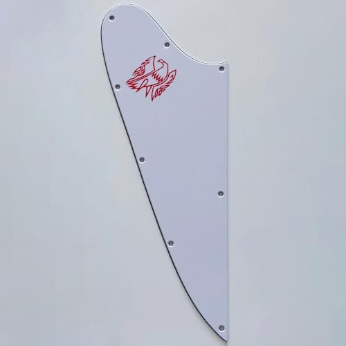 Linke Hand Custom Guitar Pickguard Scratch Plate mit Logo für Gibson Firebird Style Gitarre 3-lagig Weiß