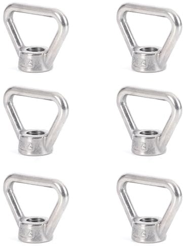 6Pcs 304 Stainless Steel Eye Nut M10 Ring Triangle Shape Thread Eye Nut Ring Lifting Eye Nuts Eyelets