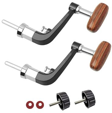 TUKEVA 2 Stück Angelrolle Kurbel Kurbelarm Rocker Arm Griff Rutschfester Angelknopfgriff Spinn-Angelrollengriff Knopf zum Spinnen Angelrolle Reparatur Ersatzteile für Angelzubehör (Schwarz)