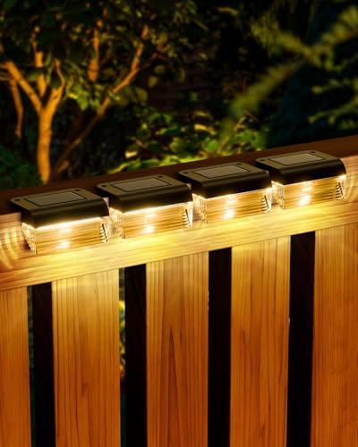 Asteria Solar Fence Lights 12Pack,Waterproof Solar Powered Outdoor Lighting for Deck, Yard, Pathway & Garden Long-Lasting Warm White Decking Lights, Garden Light Outdoor Waterproof for Fence.