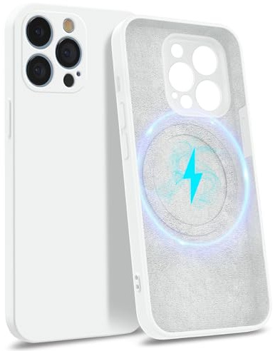 MyGadget Hülle für Apple iPhone 13 Pro [ kompatibel mit MagSafe | 4-Layer-Struktur Schutzhülle ] - Handyhülle mit Kameraschutz - Cover mit Innenfutter - Weiß