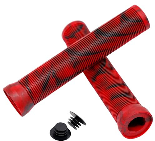 FORYNXHWIN Bicycle Handlebar Grips, Soft Anti-Slip Rubber Cycling Grips, Waterproof for MTB BMX Cycle Road Mountain Bike Cycling Bicycle Scooter (Red)