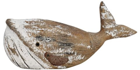 Morning View Wal-Dekor, Tischdekoration, nautische Dekoration, Holz, Walskulptur, rustikale Walstatue, geschnitzte Figur, Küste, Zuhause, Strand, Haus, Dekoration, Ozean, mediterran, für Regal,