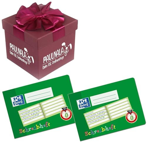 Oxford Schreiblernheft, A5 quer, Lineatur 0, 16 Blatt, grün inkl. Überraschungsgeschenk von Paulnala.de (2, Grün)
