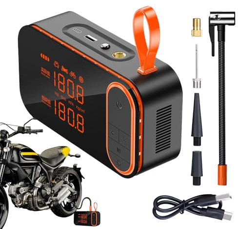 Motorcycle Tire Inflator,130PSI Car Air Pump Cordless | Wireless Electric Bike Tyre Inflation Tool High Voltage For Scooter