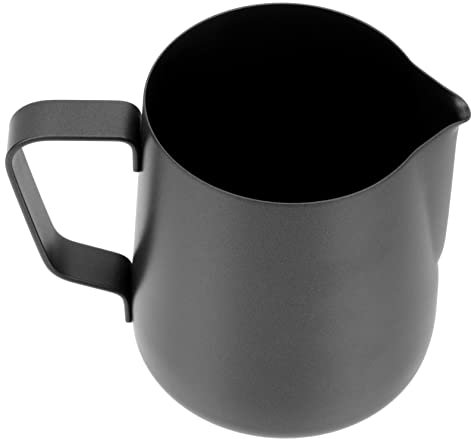 KOMBIUDA Maceta Jarra De Leche Profesional Jarra Espumosa Espumador De Leche Jarra Para Espumar Leche Jarra Metalica Para Espumar Vaso Metalico Para Espumar Leche Negro Acero Inoxidable