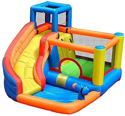 HBALDTEDC Château Gonflable, Château Gonflable 320 x 280 x 210 cm en PVC, Trampoline, lit de Saut, Toboggan, intérieur et extérieur