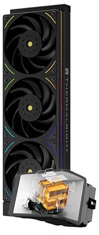 Thermalright Wonder Vision 360 UB ARGB Black CPU AIO Cooler,360mm Radiator, 2K 60HZ Curved Screen with 2400x1080 Resolution,for AM4/AM5,Intel LGA1851/1700,6.67in 3D Screen High Performance Pump