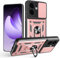 JNERBUYI Custodia per ZTE Nubia Neo 2 5G con Anello 360°with Obiettivo Cover, Custodia Protective con Supporto Magnetico, Cover Antiurto Bumper. Oro Rosa