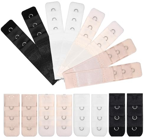 Set di 16 prolunghe per reggiseno, 3 file regolabili, estensione per reggiseno, estensione per reggiseno, per donna, morbido e confortevole, estensore per la vita quotidiana, gravidanza