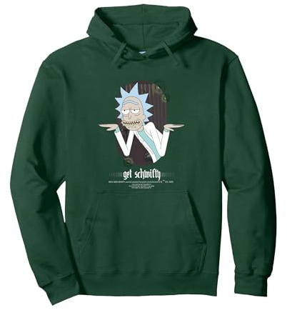 Merch von Rick and Morty Macht Spaß Pullover Hoodie, Unisex für Erwachsene, Waldgrün, L