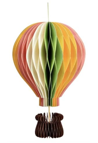 Deko Heißluftballon Aufhänger/Honeycomp aus Papier/Pappe für Wohnraum und Fenster, Hängedekoration Wabenoptik