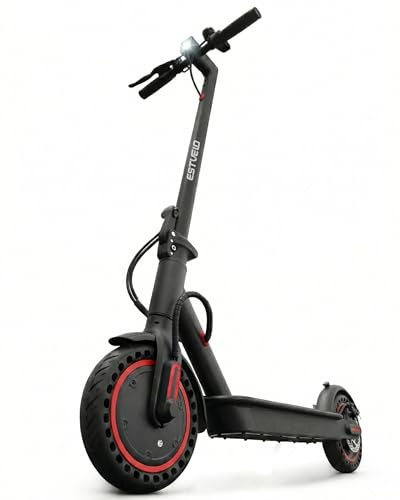 ESTVELO E Scooter mit Straßenzulassung, 350W-500W Motor, 20-45 km Reichweite, 8,5/10 Zoll Luft-oder Vollgummireifen, klappbarer E Roller (Schwarz,8,5 Vollgummireifen,30 km)