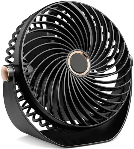 Mini Desk Fan, USB Table Fan with 5 Speeds Strong Airflow,Cooling Portable & Ultra-Quiet, Desktop 360°Rotatable Head and Charging for Home Office Bedroom Library Summer Gift