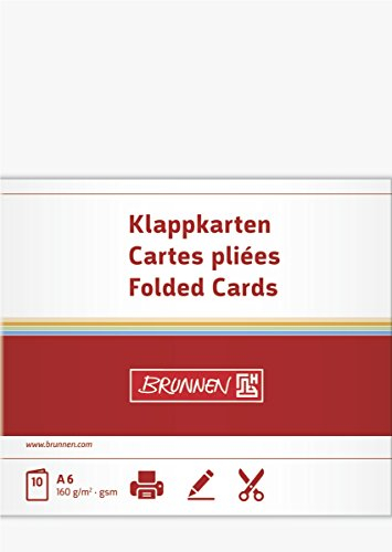 Brunnen 105125300 Klappkarte Universalpapier, A6, 10 Stück, weiß