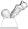 CRISTALICA Glaspokal Fußballtrophäe Award Sportlerauszeichnung aus Glas Höhe 14cm