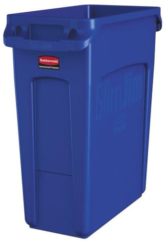 Rubbermaid Commercial Products 1971257 Vented Slim Jim-Abfalltonne, Kunststoff, 60 L, Blau