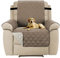 H.Versailtex Recliner Sofa 1 Seater, Water Resistant Sofa Covers for Kids, Machine Washable Chair Couch Cover with Adjustable Elastic Straps for Pets(Taupe/Beige)