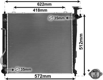 VAN WEZEL Kühler, Motorkühlung 83012703 Kompatibel mit: KIA SORENTO II, SORENTO II Kasten/SUV | Kompatibel mit: KIA SORENTO II, SORENTO II Kasten/SUV