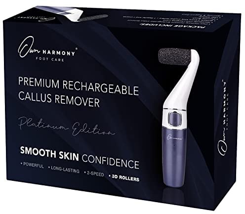 Electric Hard Skin Remover Rechargeable: Own Harmony Professional Pedicure Tools - CR1700 Best Electronic Foot File Sander - Perfect Pedi for Callus Removal and Dry Cracked Heels Feet Care (USB Cord)