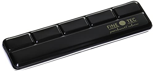 Finetec Empty Metal Box, with Palette Area for 6 Mica Based Watercolor Pans (F06)