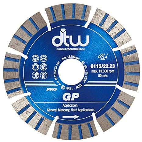 DTW Pro GP Diamond Blade - General Purpose Diamond Blade For Concrete, Brick, Block, Other General Masonry & More
