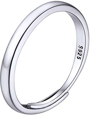 PROSILVER Damen Ring 925er Sterlingsilber Ring Simpel hochglanzpoliert Bandring mit S925 Stempel für Mädchen simpel Ring Schmuck für Ehefrau Freundin