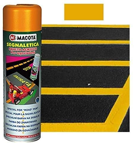 StickersLab - MACOTA SEGNALETICA vernice spray per segnaletica stradale - 500 ML - 6 TINTE (Giallo)
