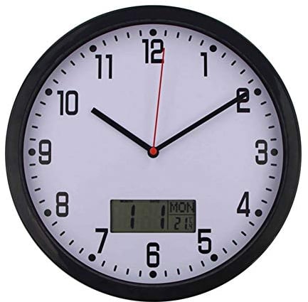 Timelike Kalenderuhr, Tages- und Datumsanzeige, Digitaluhr mit großen, klaren Ziffern, Wecker mit digitalem HD-Bilderrahmen” (Schwarz)