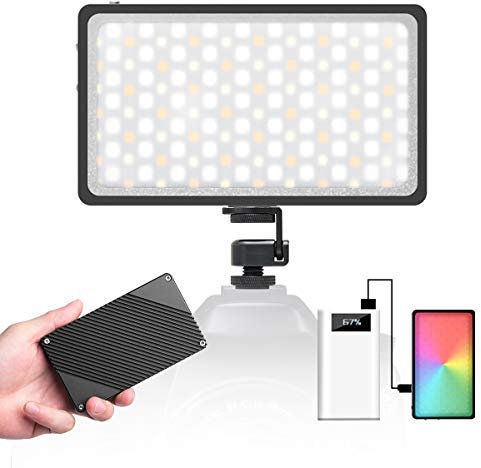 Moman RGB Licht LED Videoleuchte Kamera Dauerlicht 2500K~8500K Dimmbare Videolicht CRI96+ Panel Fotolampe Videolampe mit Magnet eingebautem Akku Aluminium Beleuchtung