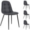IDIMEX Lot de 4 chaises Alvaro pour Salle à Manger ou Cuisine avec 4 Pieds en métal Noir et Assise capitonnée, revêtement synthétique Noir