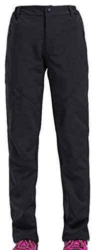 Dawwoti Pantalon De Ski Femme avec Poche À Fermeture Éclair, des Tenues De Ski Thermique Imperméable Épais Pantalon Voyage en Peluche Golf pour Les Femmes Pêche Sports d'hiver Coque Souple et