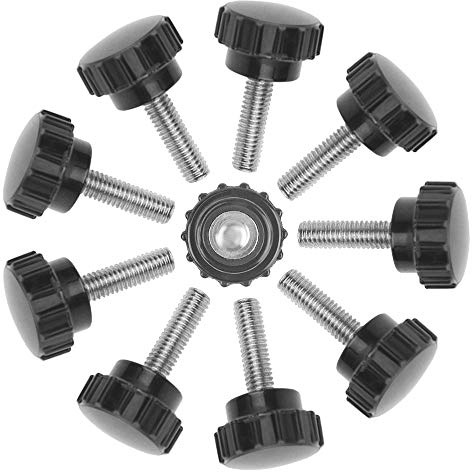 WMYCONGCONG 12 PCS Knurled Knobs Thumb Screws M6 x 20mm Round Head Threaded Knurled Thread Thumb Screw on Type Clamping Thumbscrews Handles for Machinery Latche