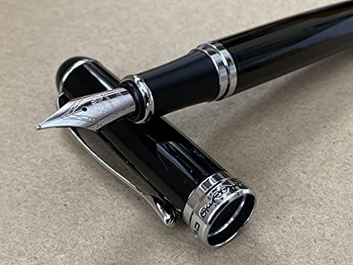 Rhapsody Jinhao x750 Fountain Pen 0.5mm Nib Ink Pens (Polished Black)