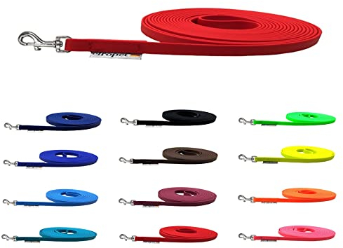Schleppleine Biothane Hundeleine kleine Hunde 9mm 3m / 5m / 10m / 15m Hundeleine Biothane (3m OHNE Handschlaufe, Rot)